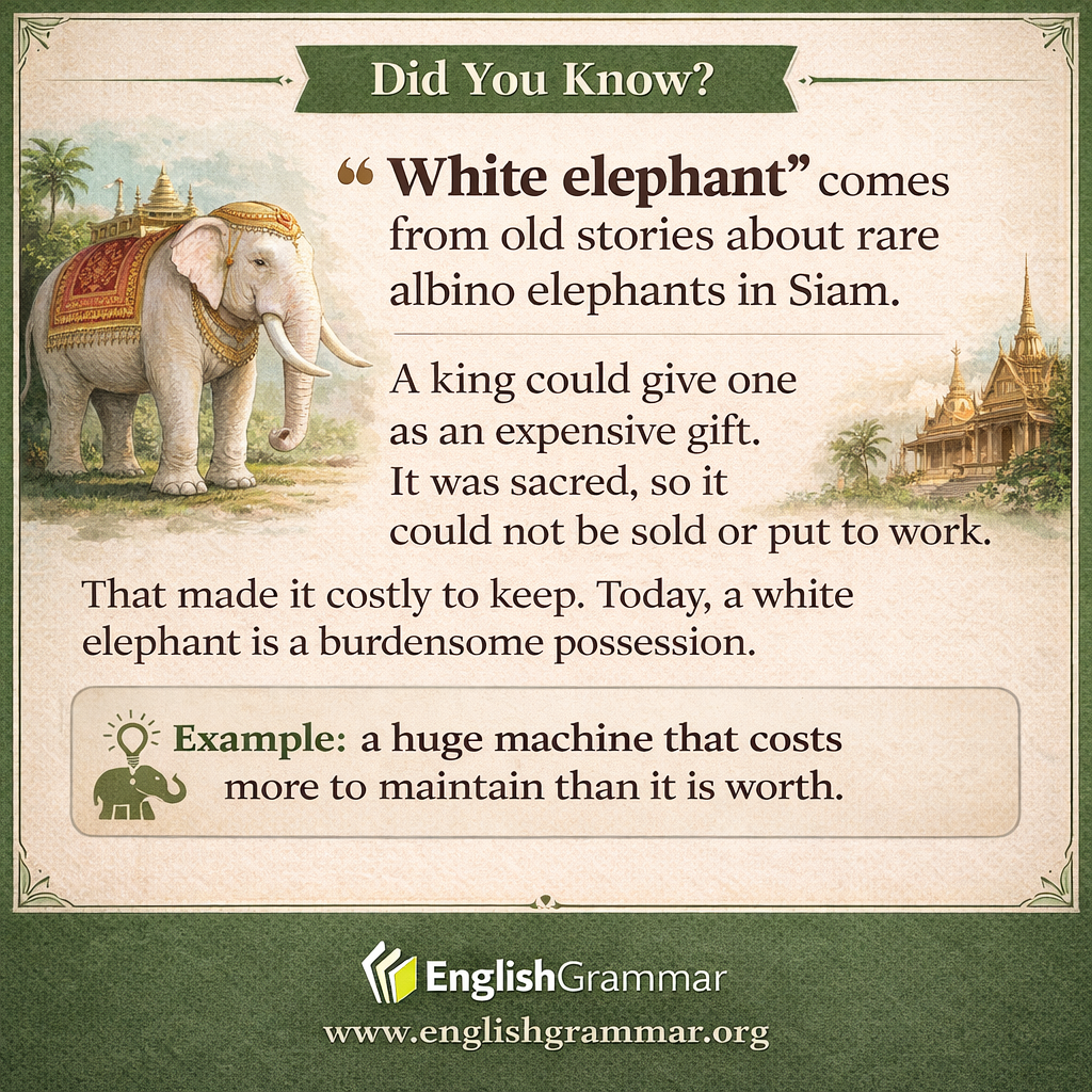 The origin of "white elephant"