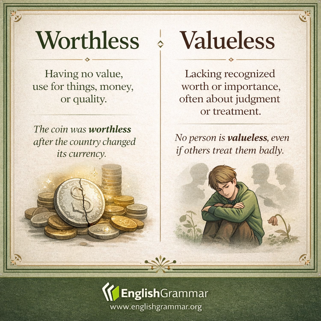 Worthless vs. Valueless