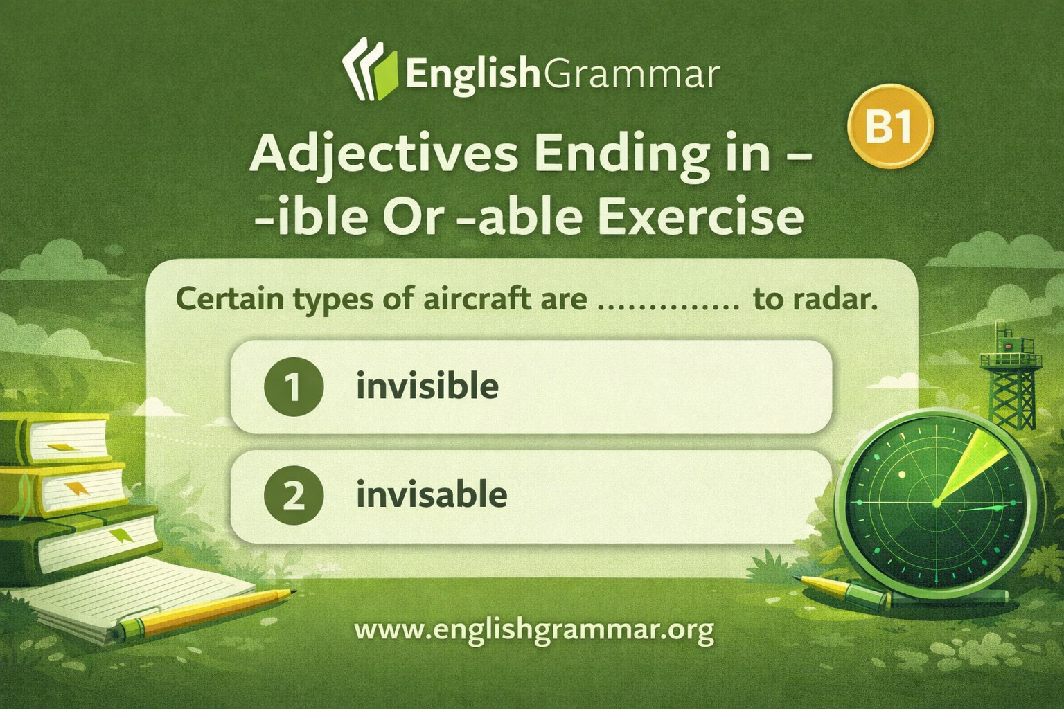 Adjectives Ending in -ible Or -able Exercise