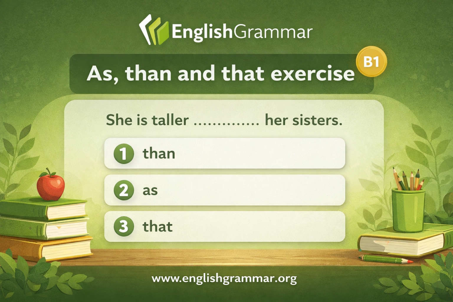 As, than and that exercise