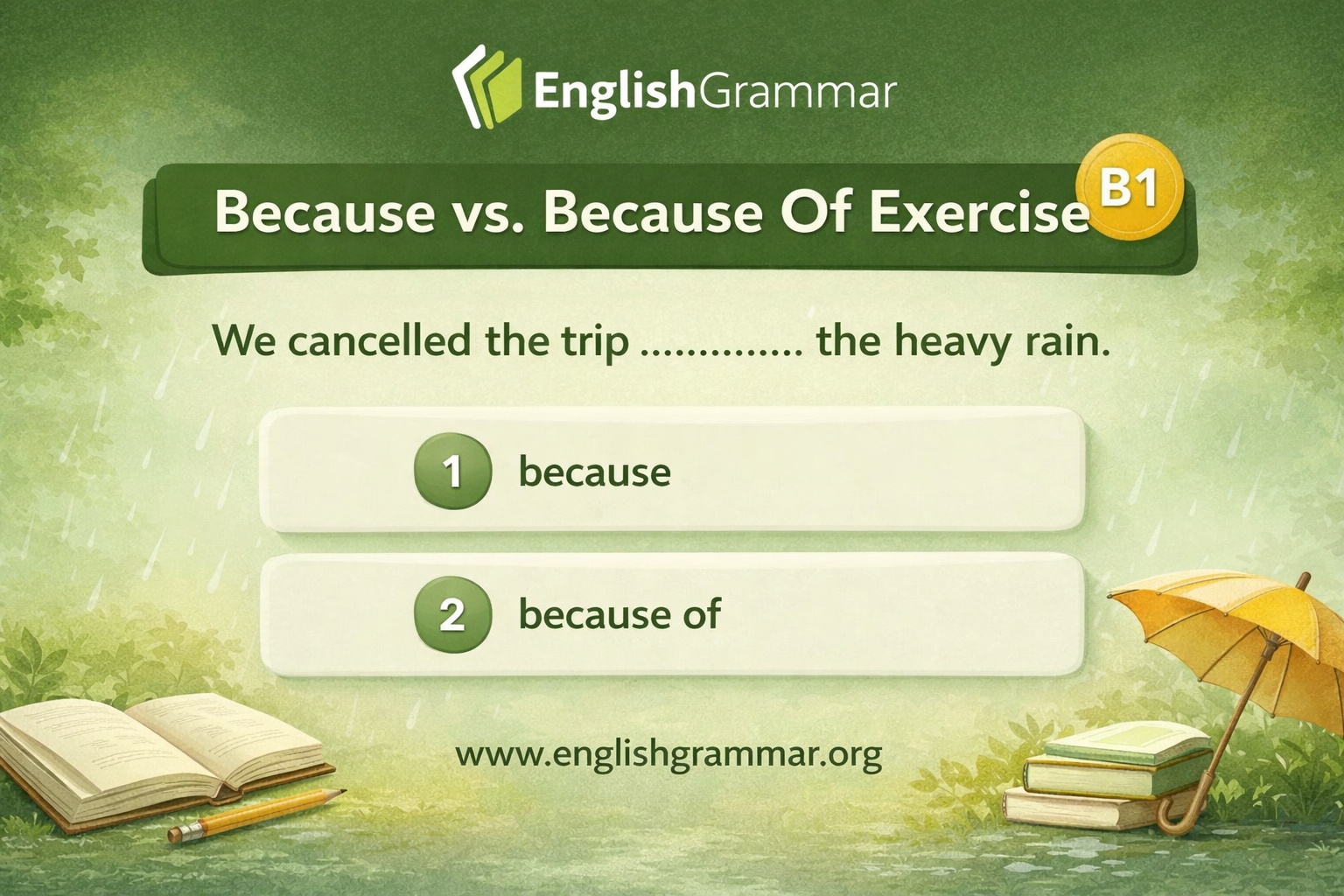 Because vs. Because Of Exercise