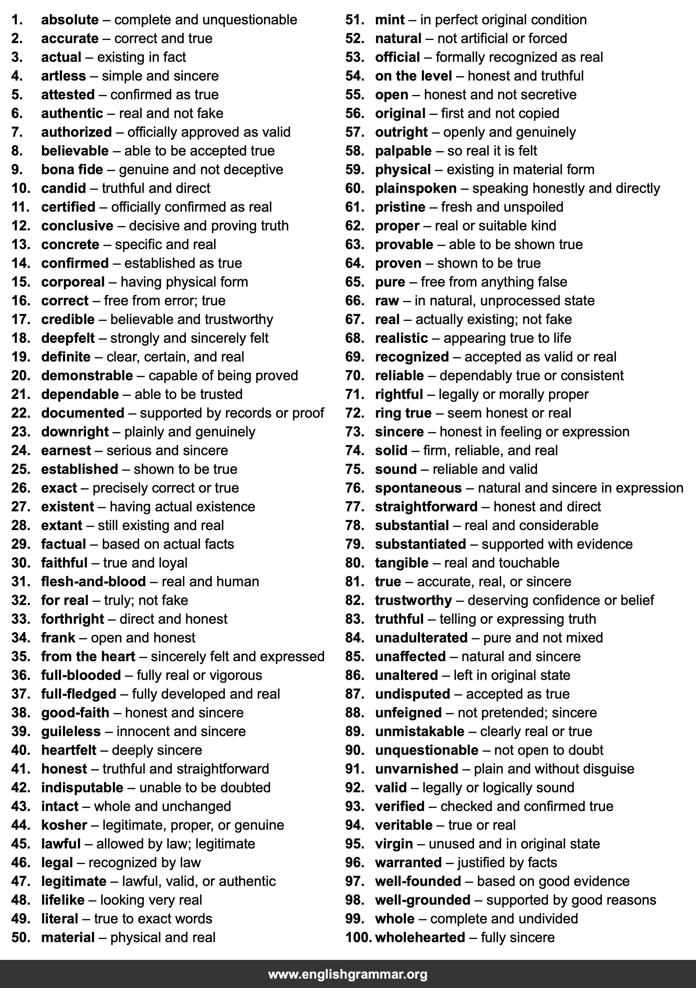 100 Best Synonyms for