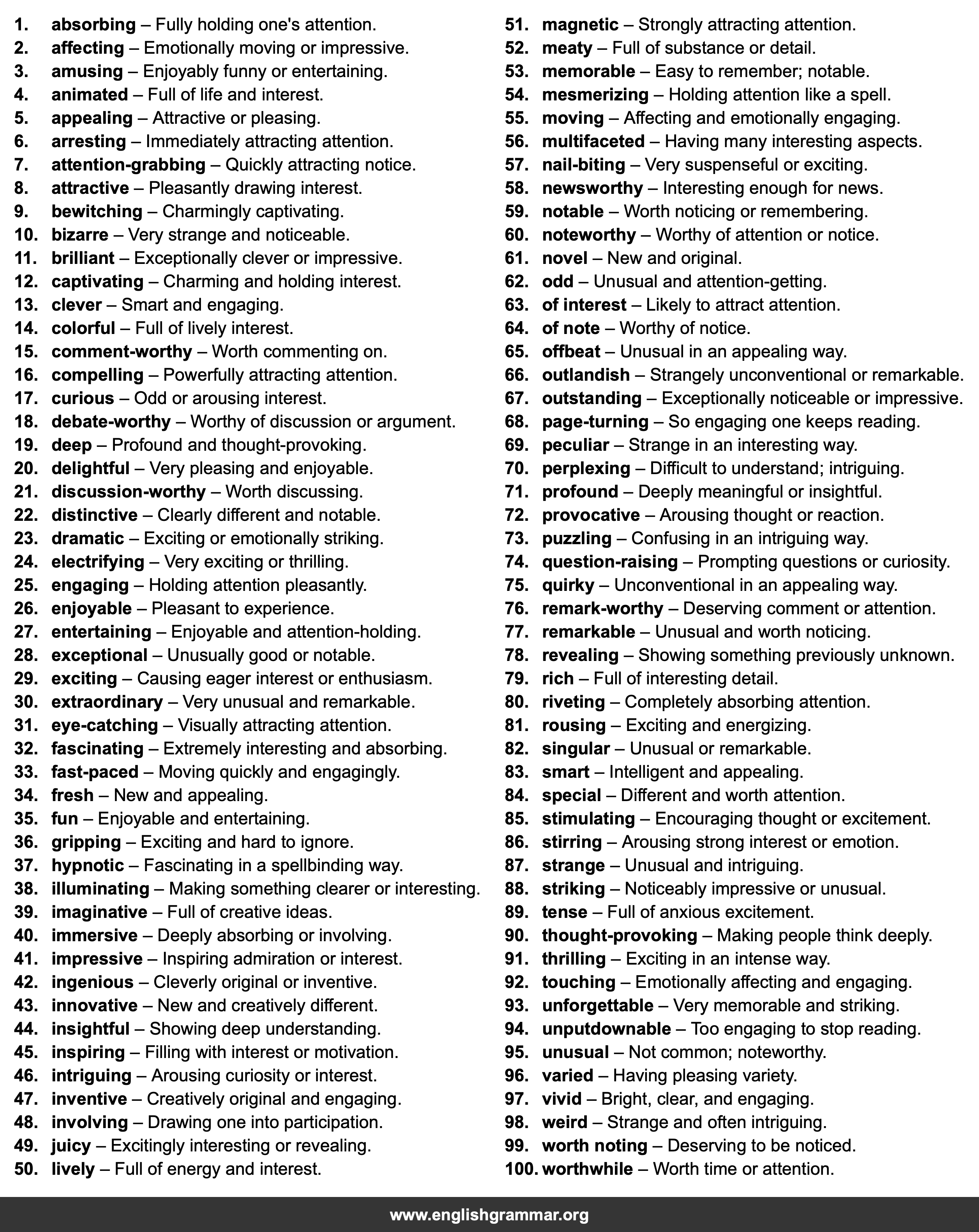 100 Best Synonyms for