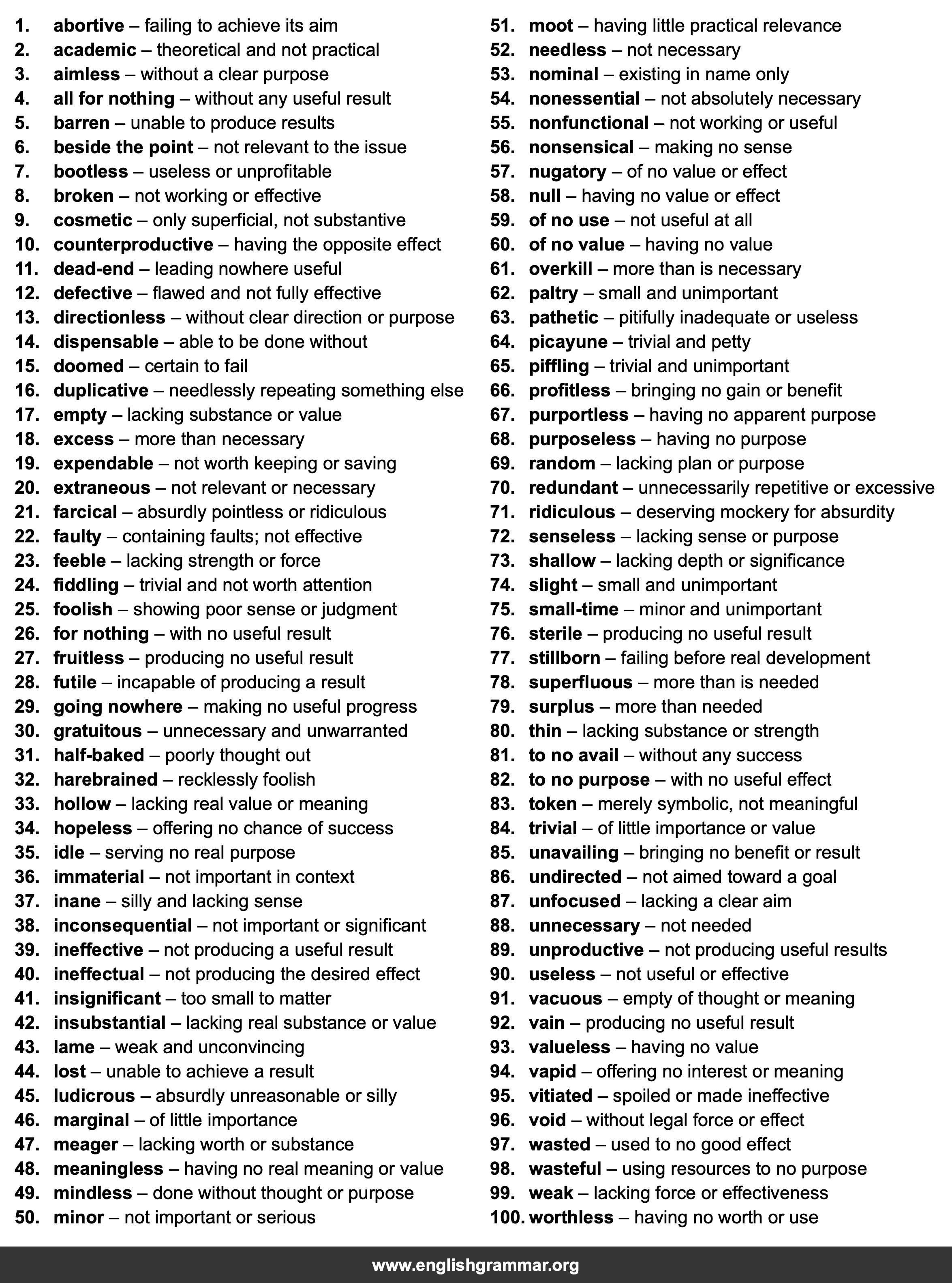 100 Best Synonyms for