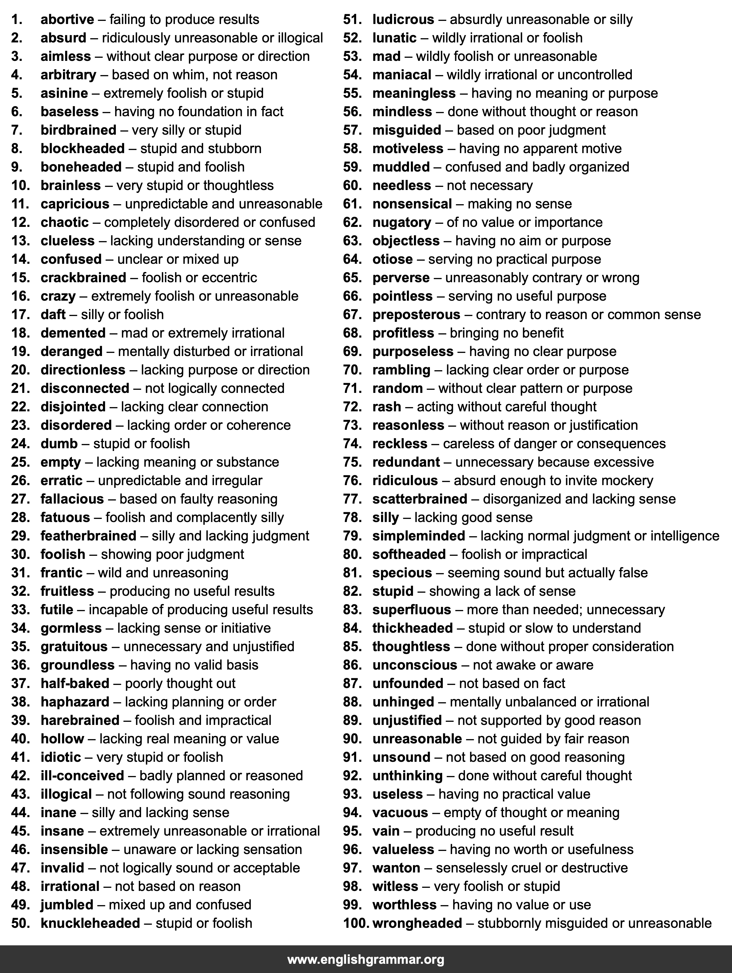 100 Best Synonyms for