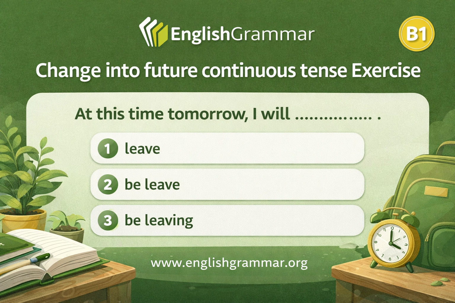 Continuous Tense Changing Change into future continuous tense Exercise