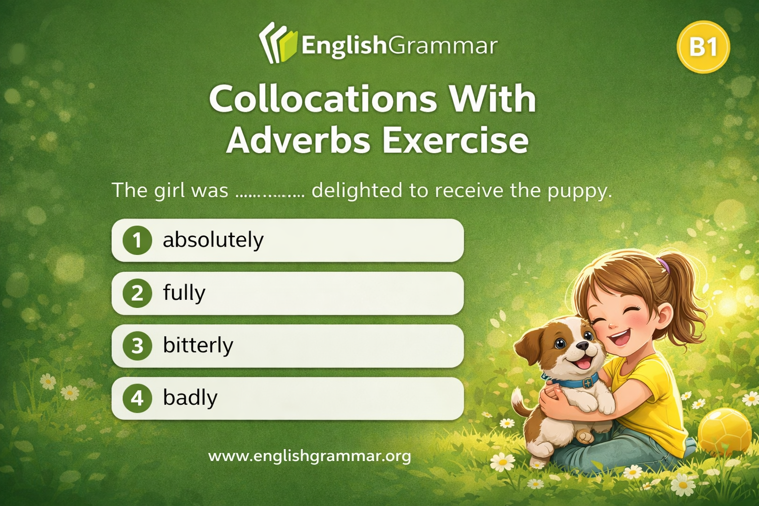 Collocations With Adverbs Exercise