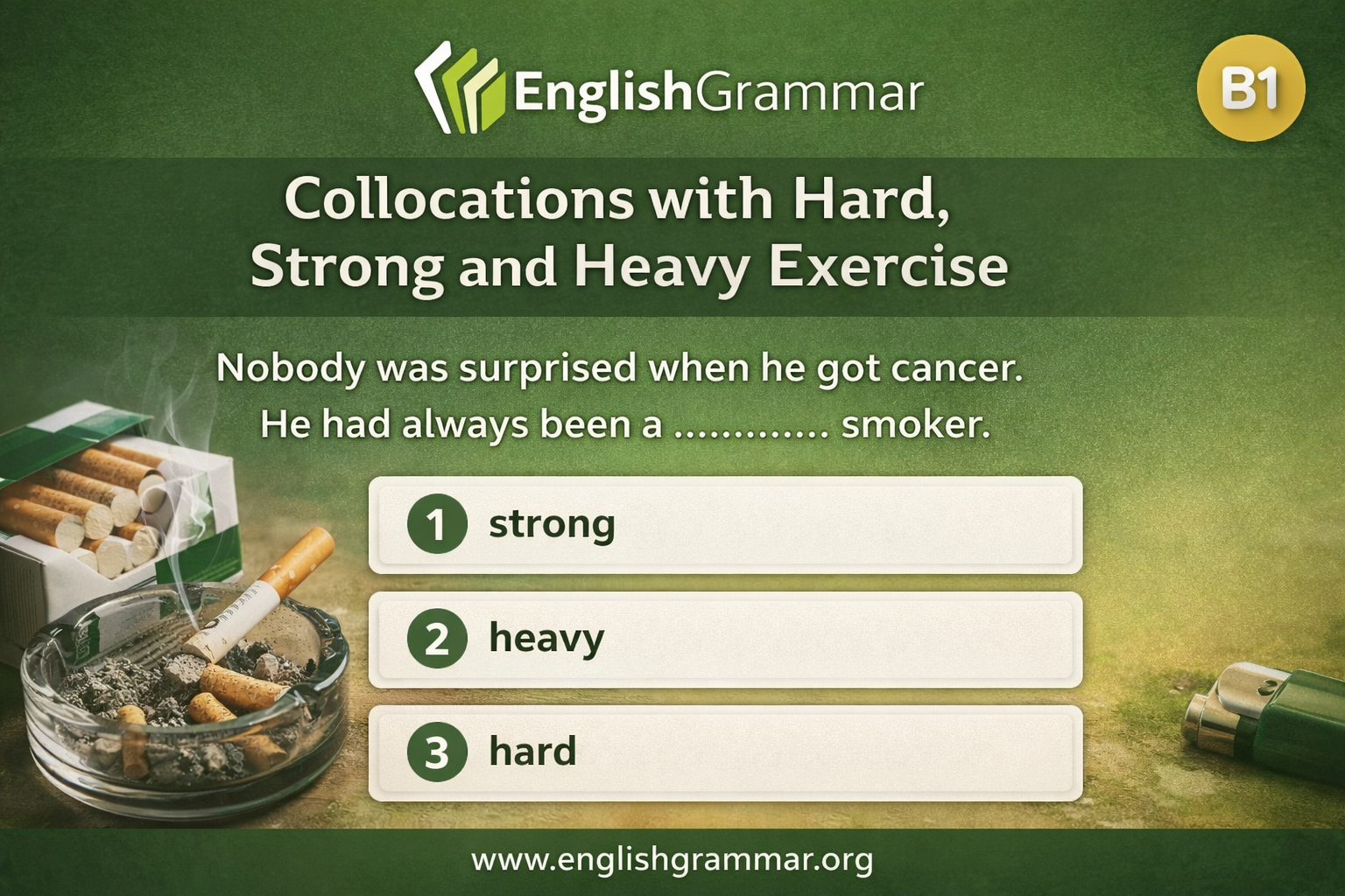 Strong Weak Collocation Collocations with Hard, Strong and Heavy Exercise
