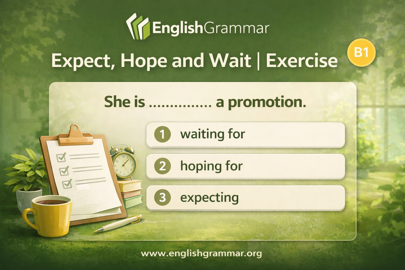 Expectancy Word Expect, Hope and Wait | Exercise