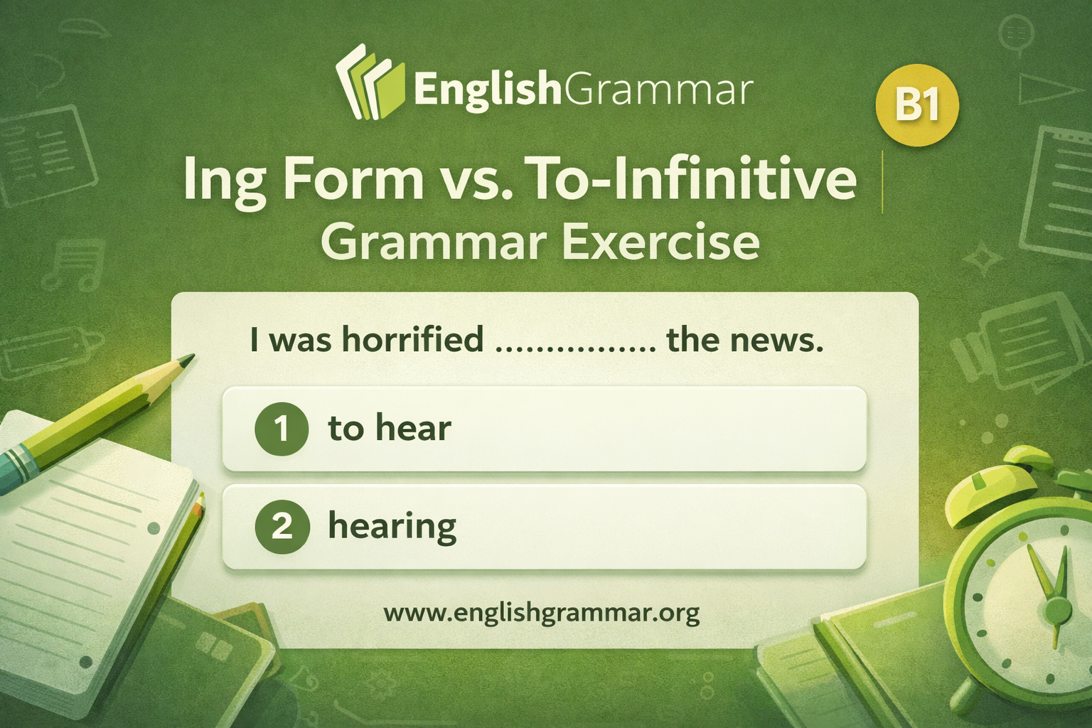Go Infinitive Ing Form vs. To-Infinitive | Grammar Exercise