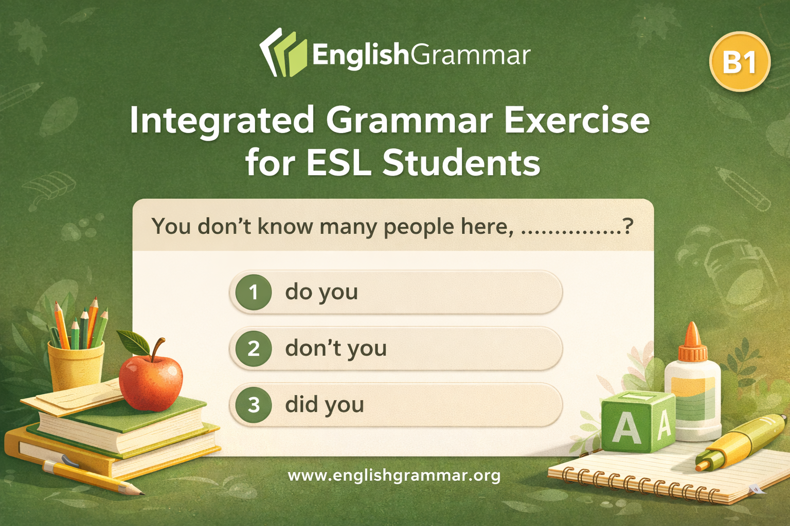 Integrated Grammar Exercise for ESL Students