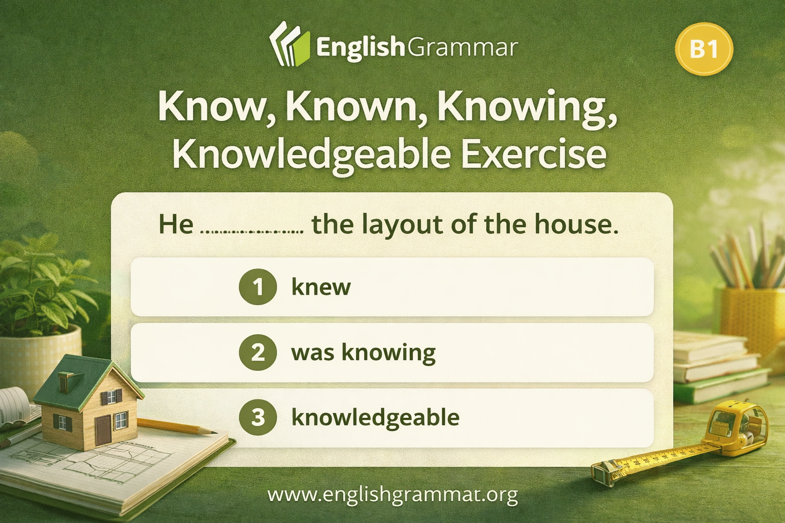 Know, Known, Knowing, Knowledgeable Exercise