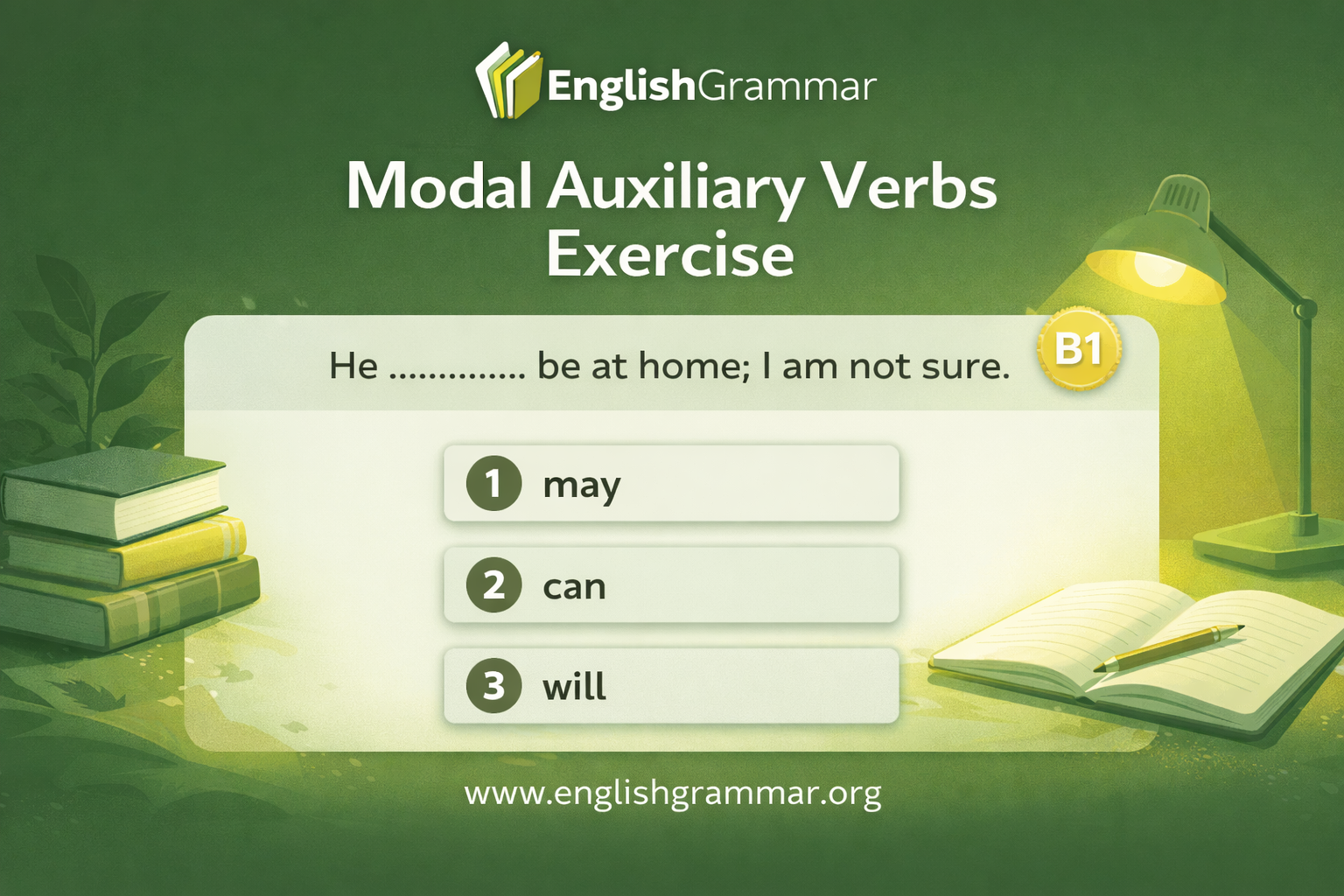 Modal Auxiliary Verbs Exercise
