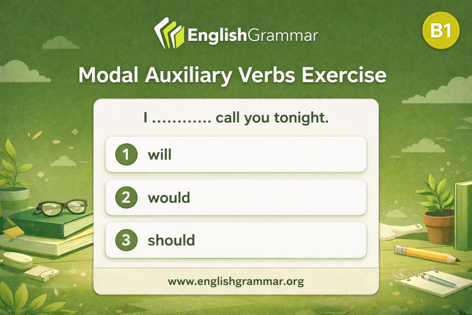 Modal Auxiliary Verbs Exercise
