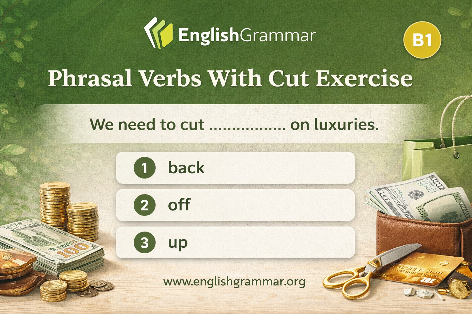 Phrasal Verbs With Cut Exercise