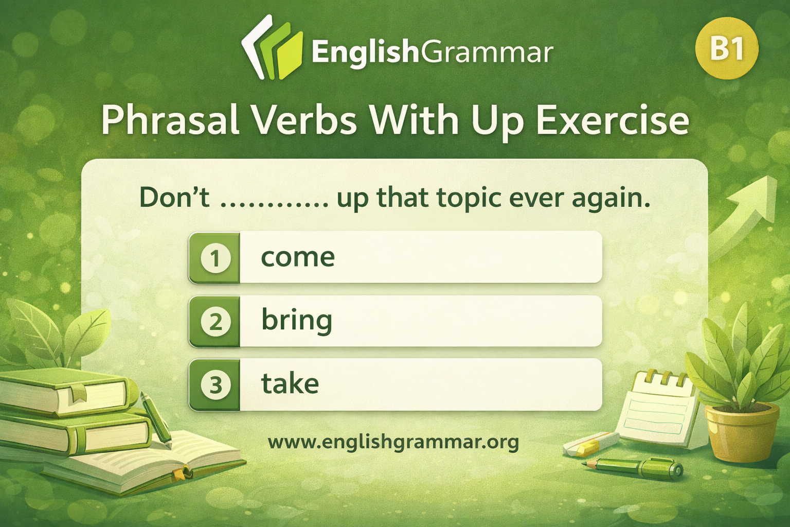 Phrasal Verbs With Up Exercise