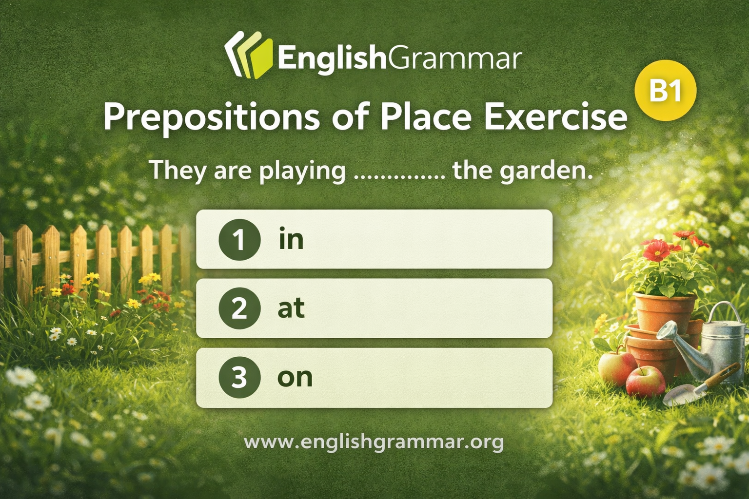 Prepositions of Place Exercise