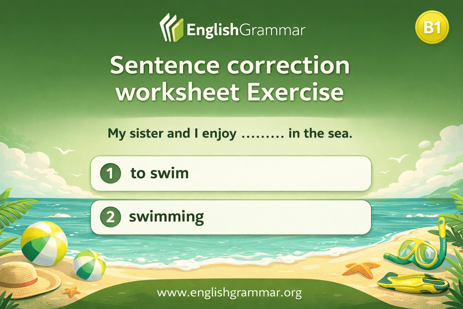 Sentence correction worksheet Exercise