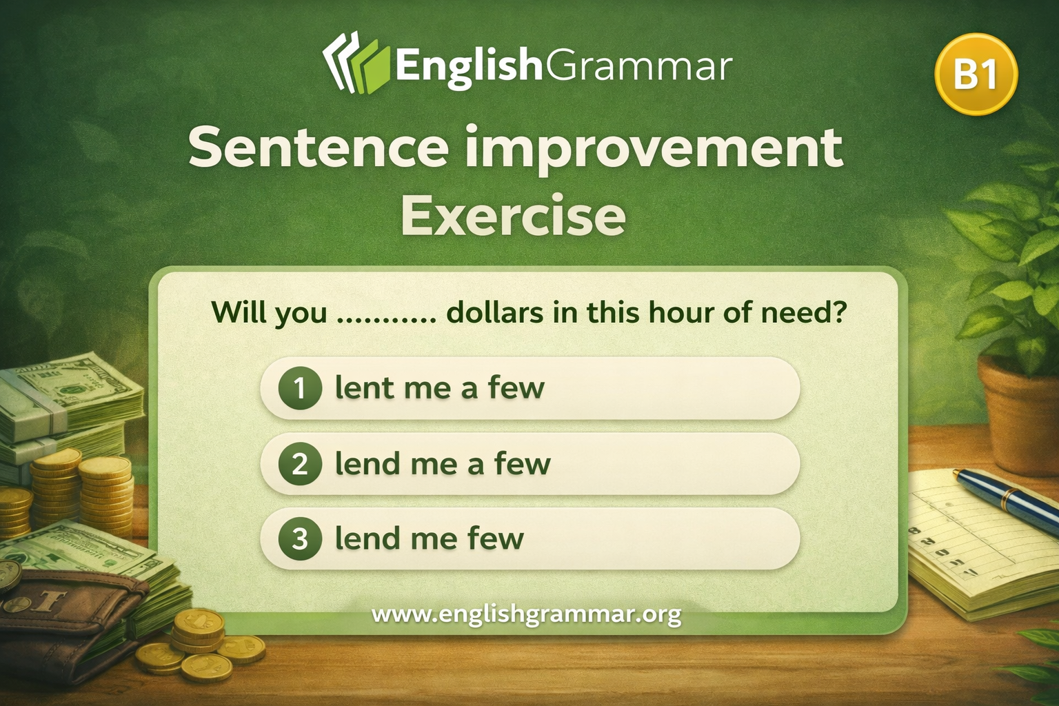 Sentence improvement Exercise