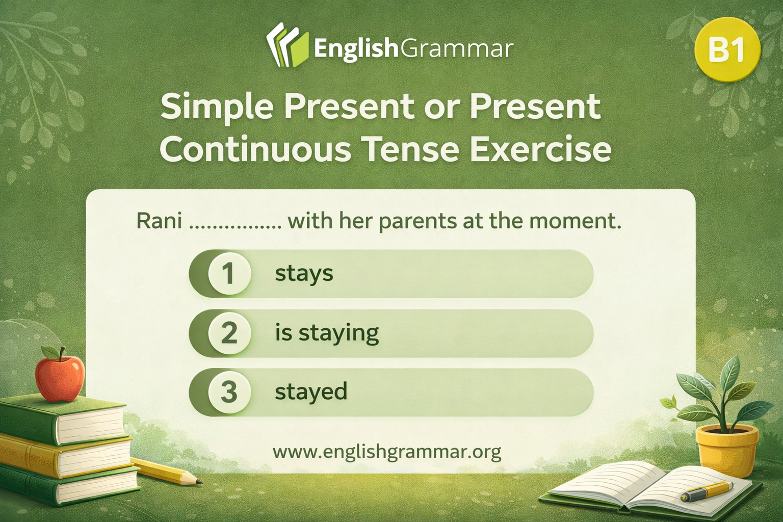 Simple Present or Present Continuous Tense Exercise