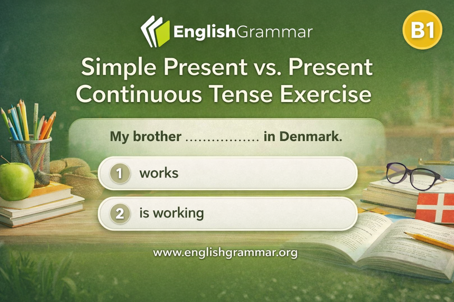 Simple Present vs. Present Continuous Tense Exercise