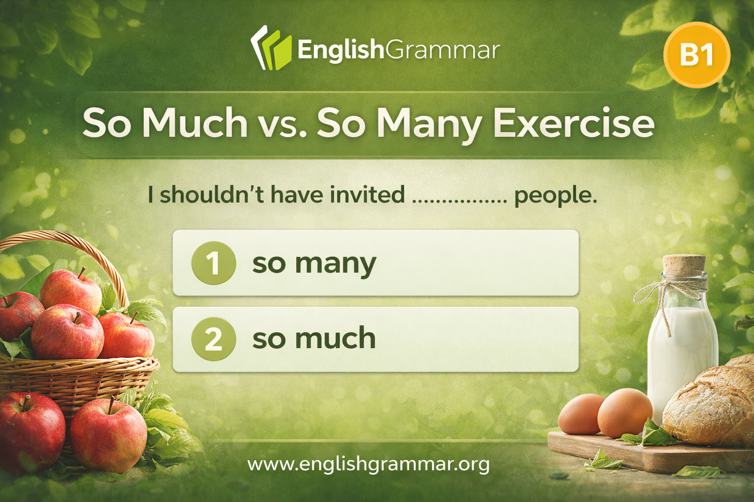 So Many So Many So Much vs. So Many Exercise