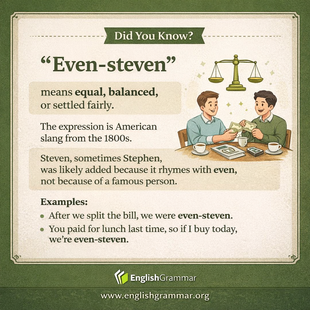 The origin of “even-steven”
