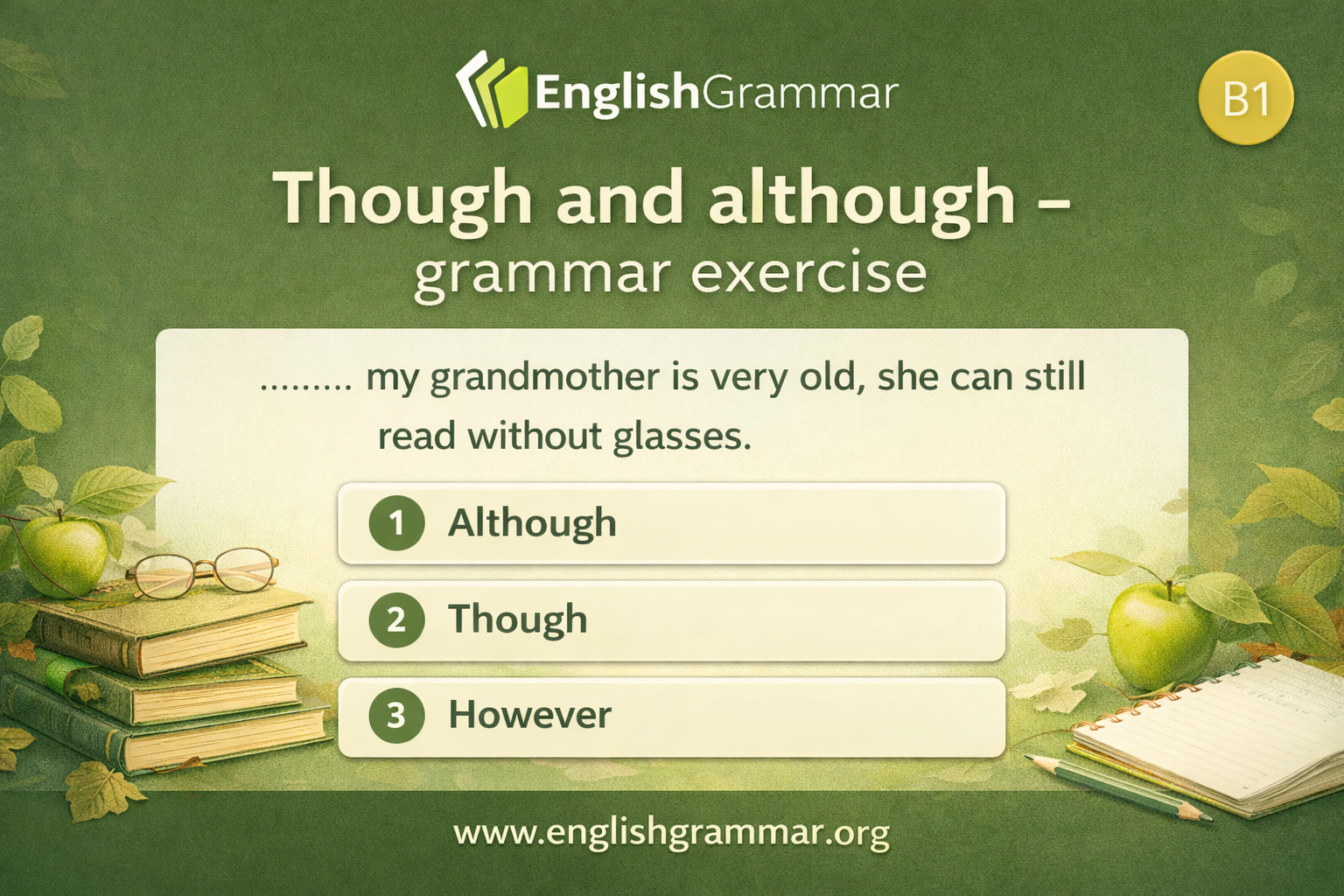 Though and although – grammar exercise