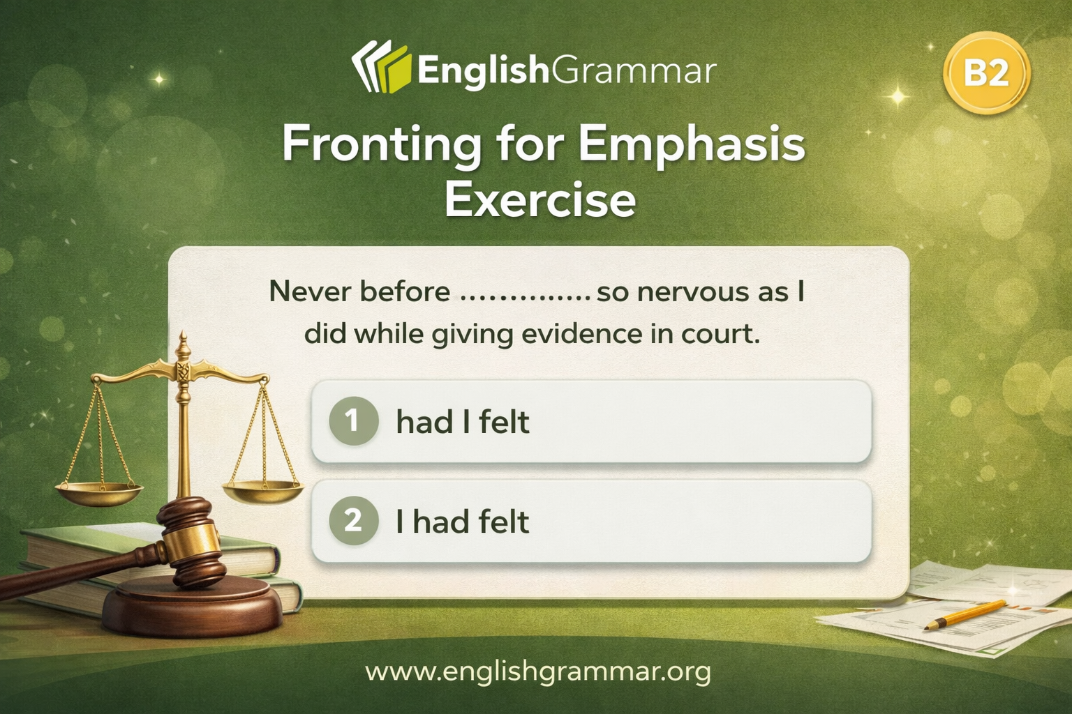 Fronting for Emphasis Exercise