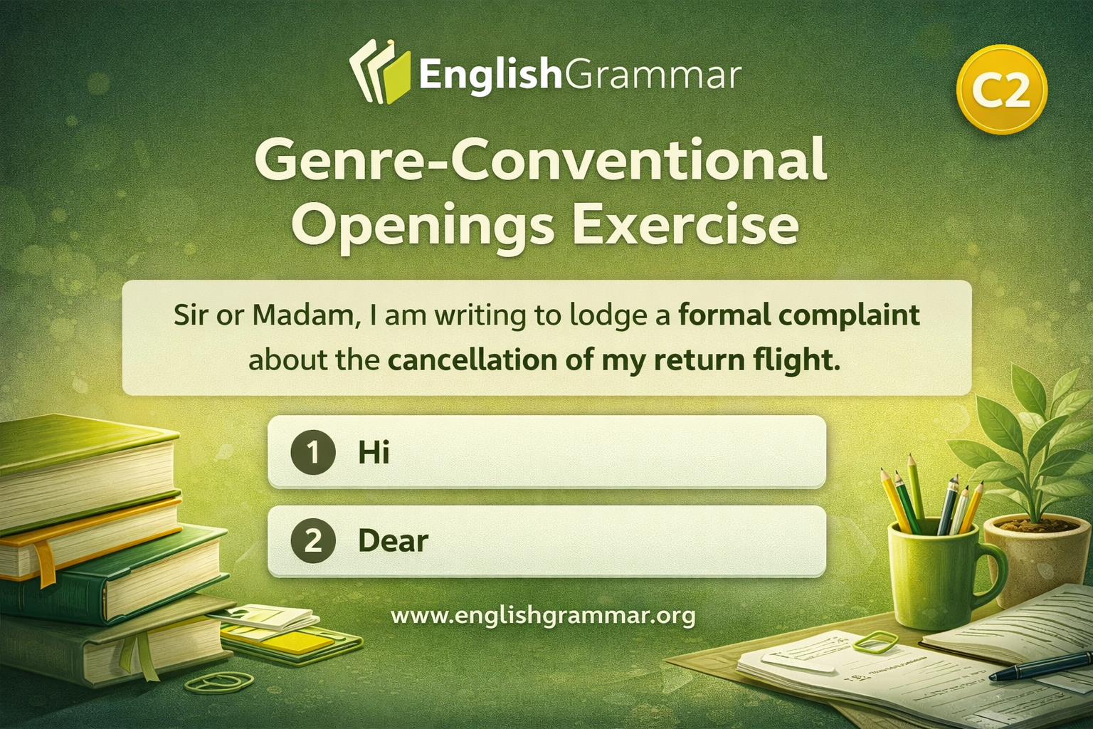 Sentence Demarcation Exercise Genre-Conventional Openings Exercise