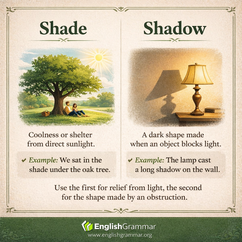 Shade vs. shadow