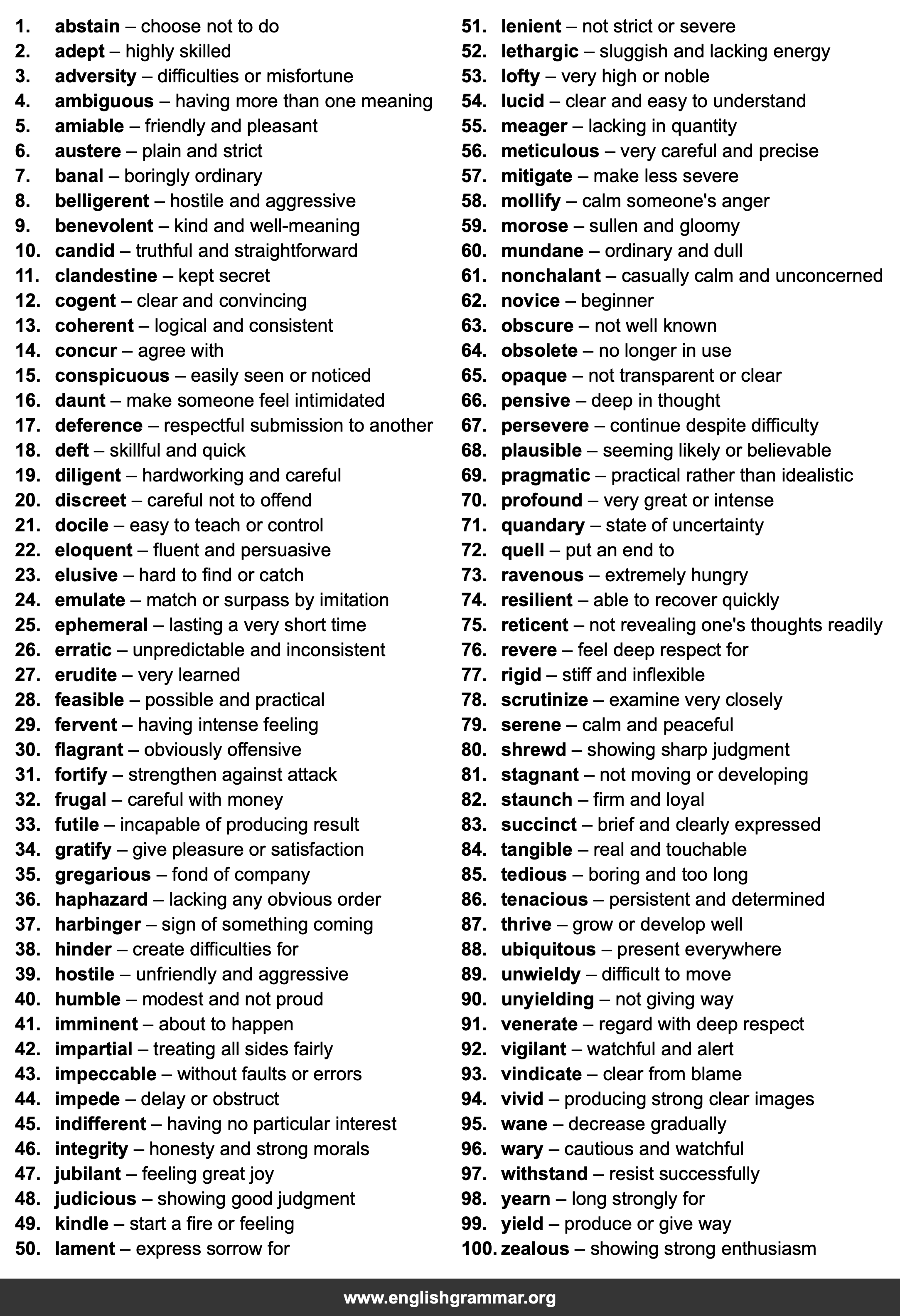 100 Words You Were Supposed to Learn in School