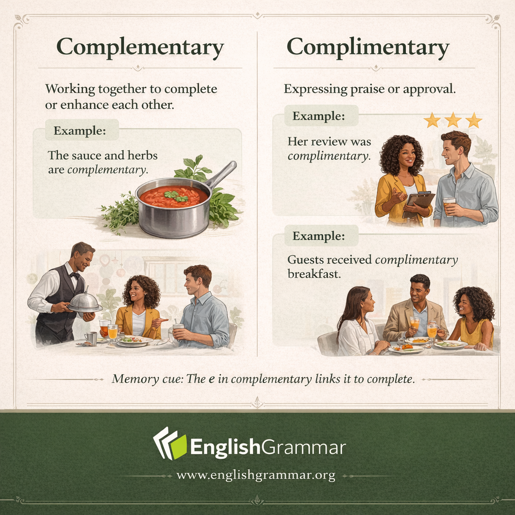Complementary vs. Complimentary