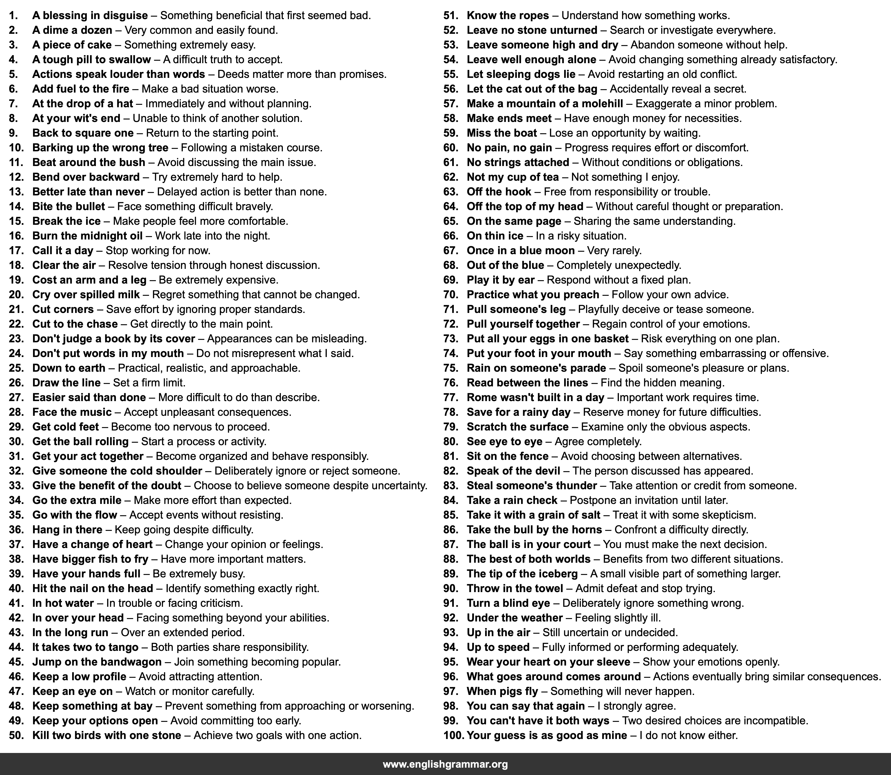 100 Expressions Every Adult Should Know