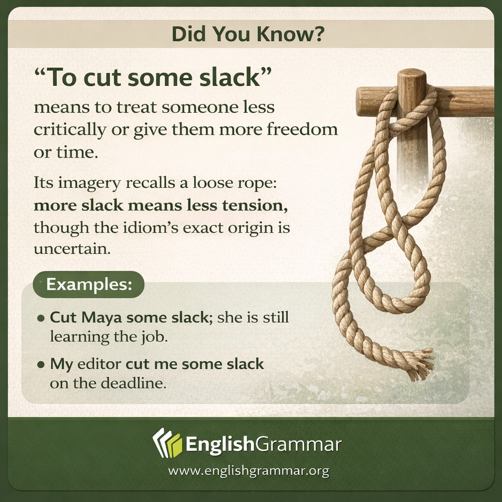 "To cut some slack"