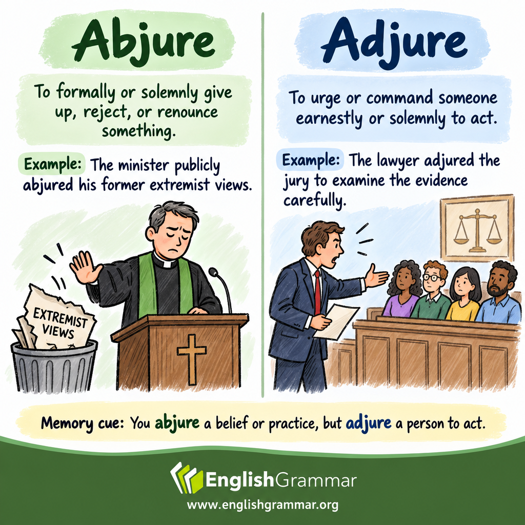 Abjure vs. Adjure