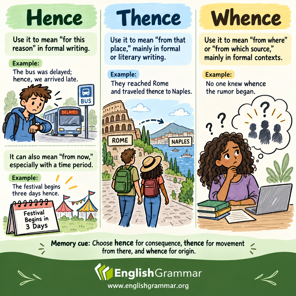 Hence vs. Thence vs. Whence