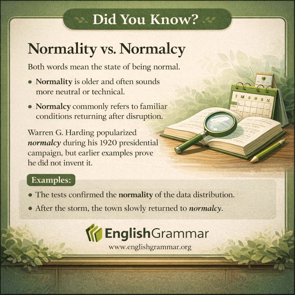 Normality vs. Normalcy