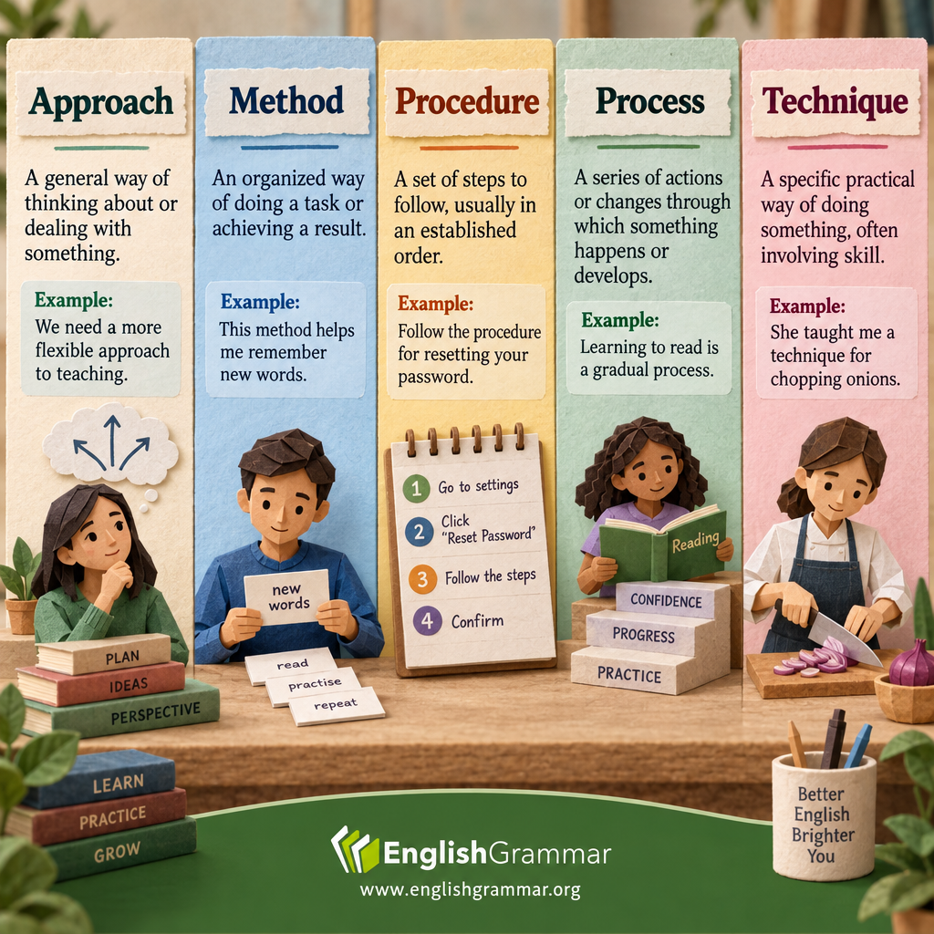 Approach vs. Method vs. Procedure vs. Process vs. Technique