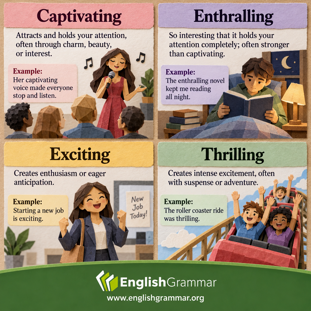 Captivating vs. Enthralling vs. Exciting vs. Thrilling
