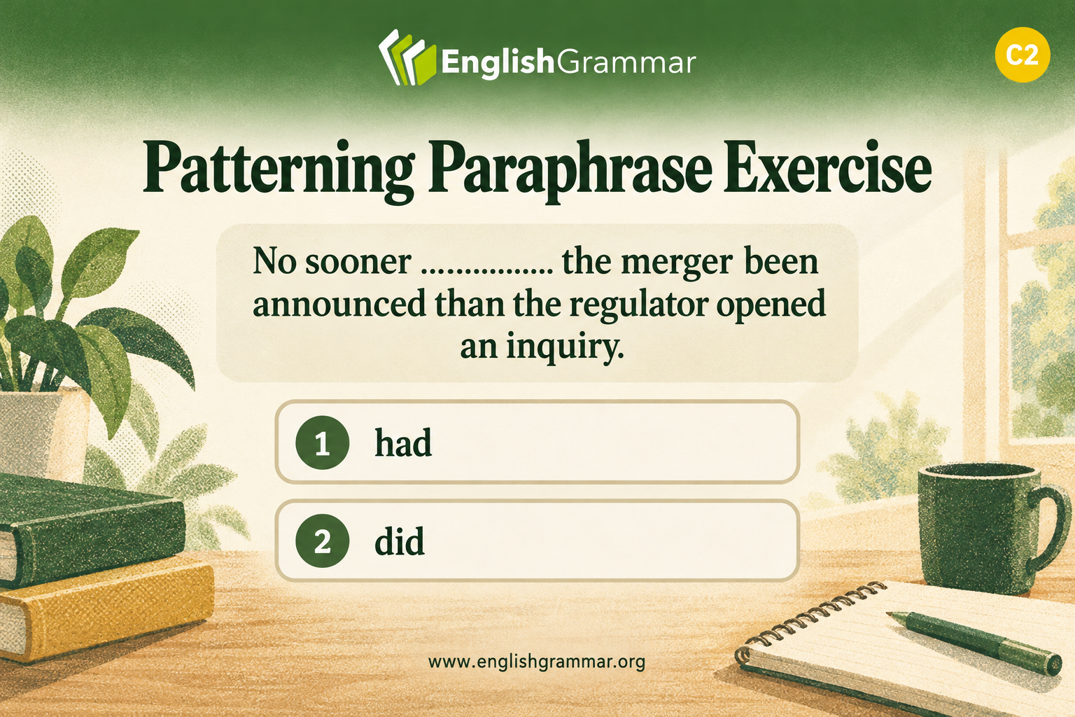 Patterning Paraphrase Exercise