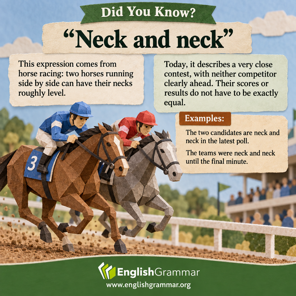 The origin of "neck and neck"