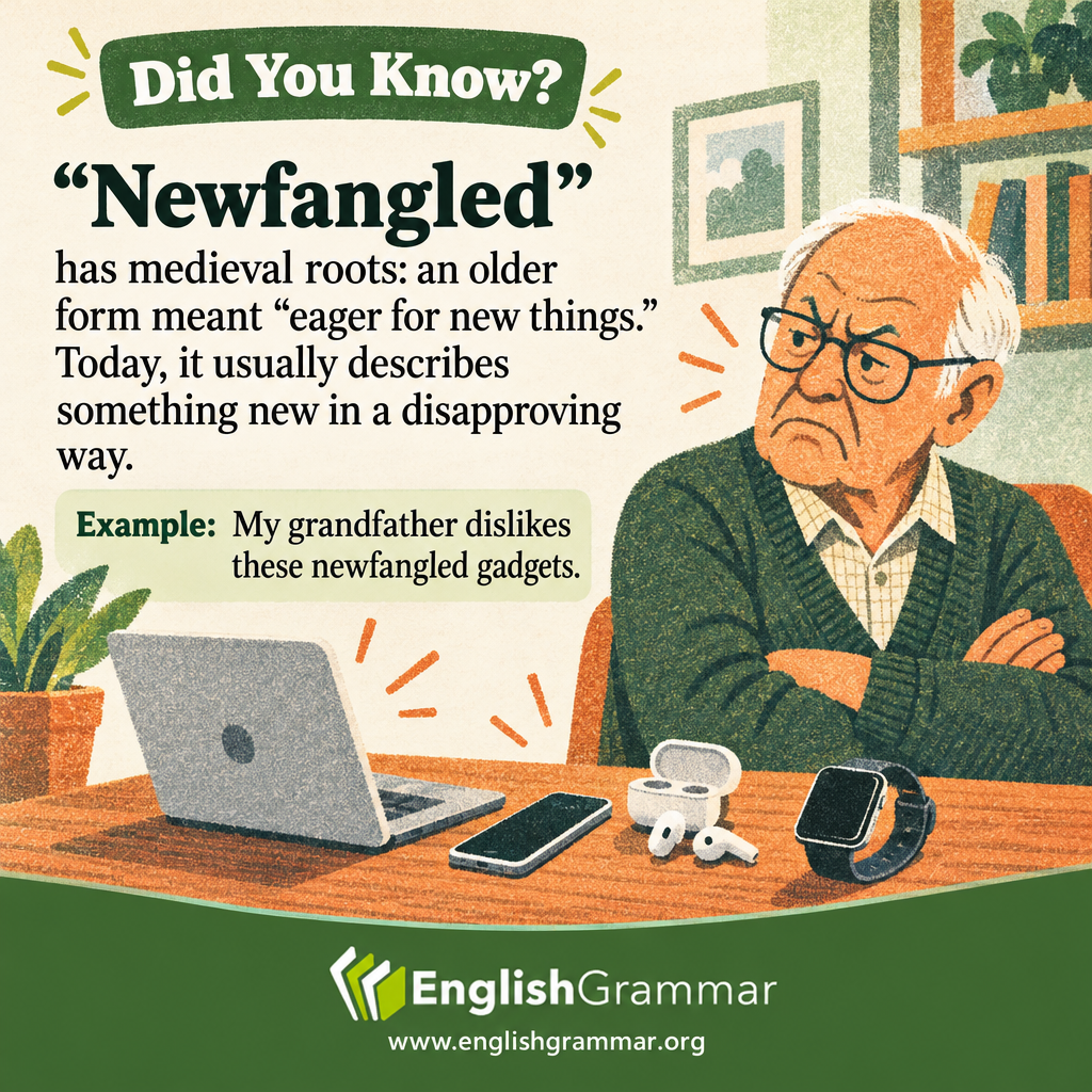 The origin of "newfangled"