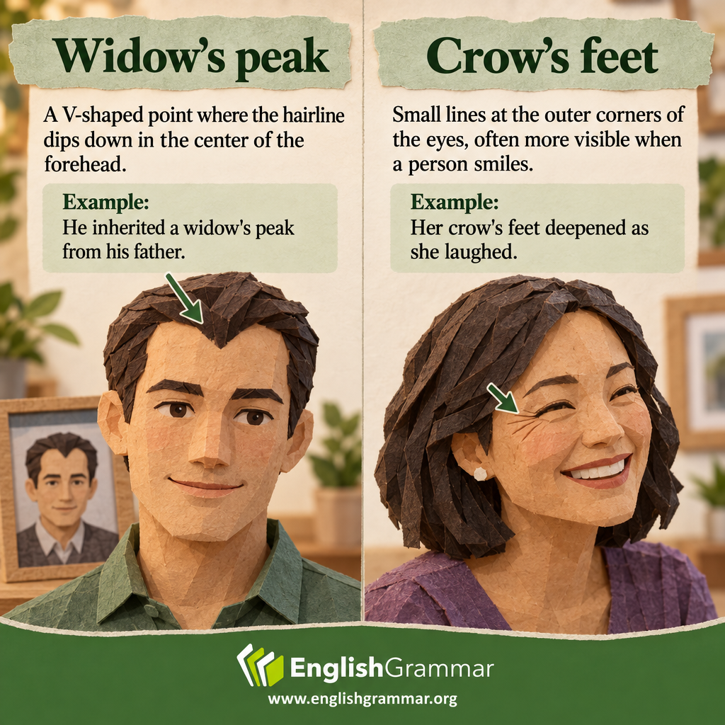 Widow's peak vs. Crow's feet