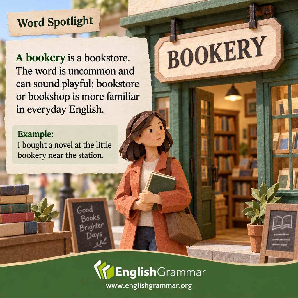 A "bookery" is a bookstore.
