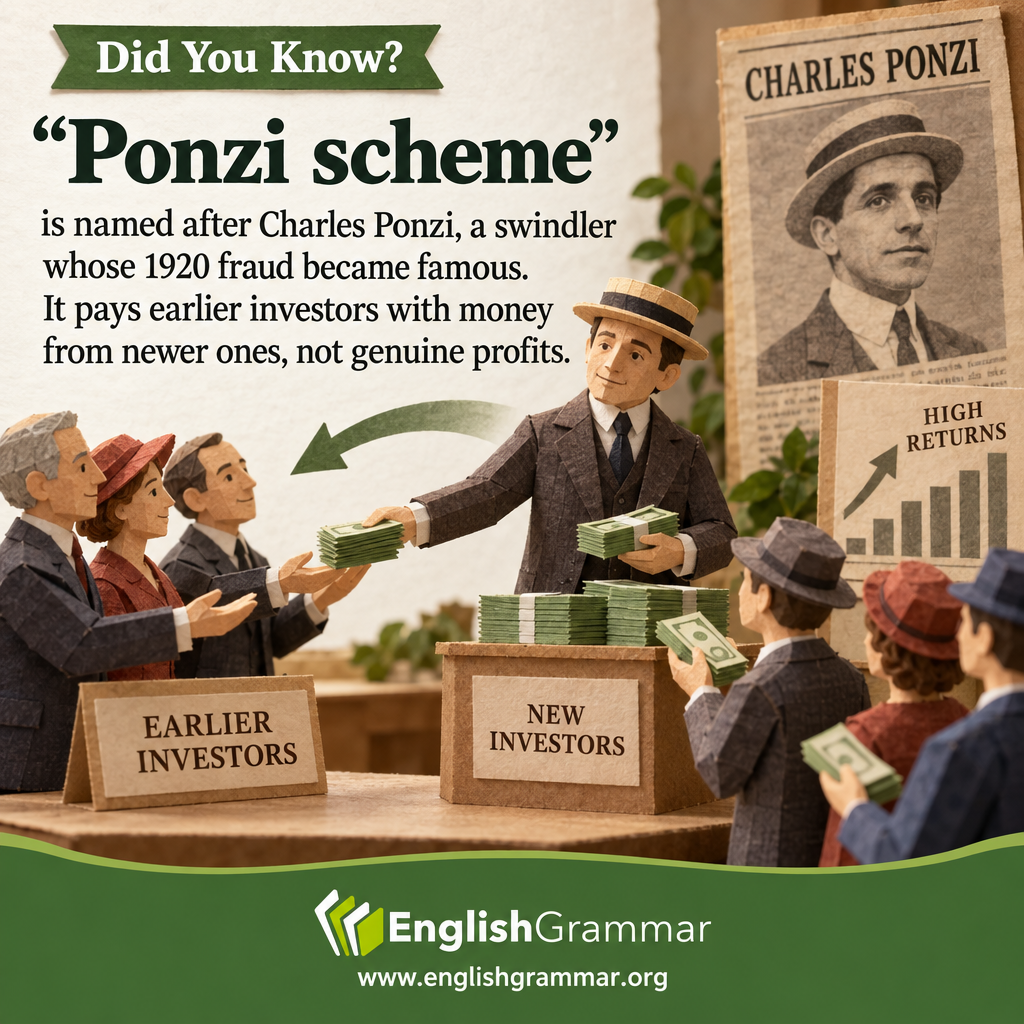 "Ponzi scheme" is named after a real swindler.