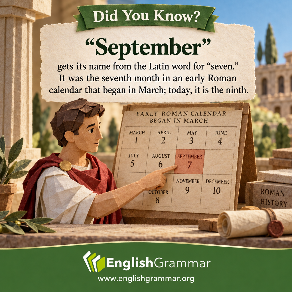 September literally means "seventh month."