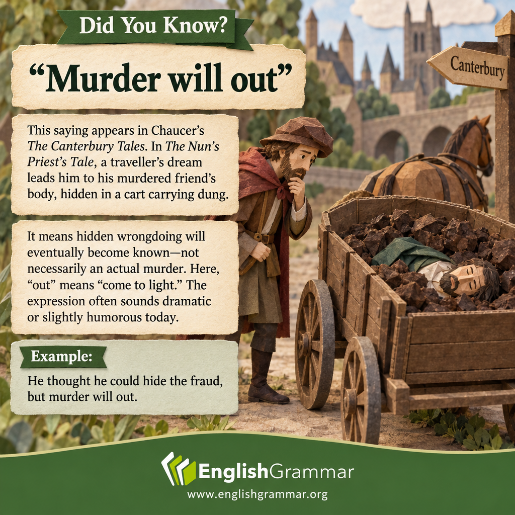 The origin of "murder will out"
