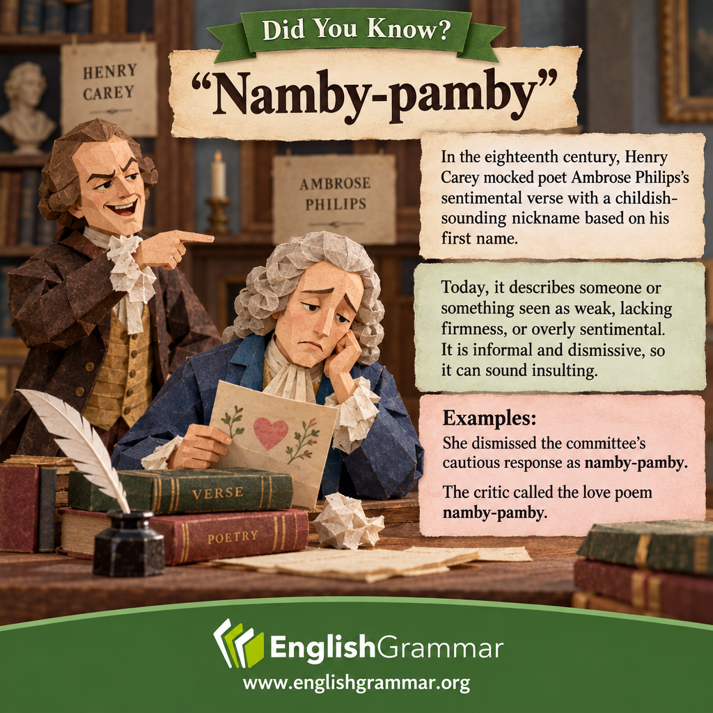 The origin of "namby-pamby"