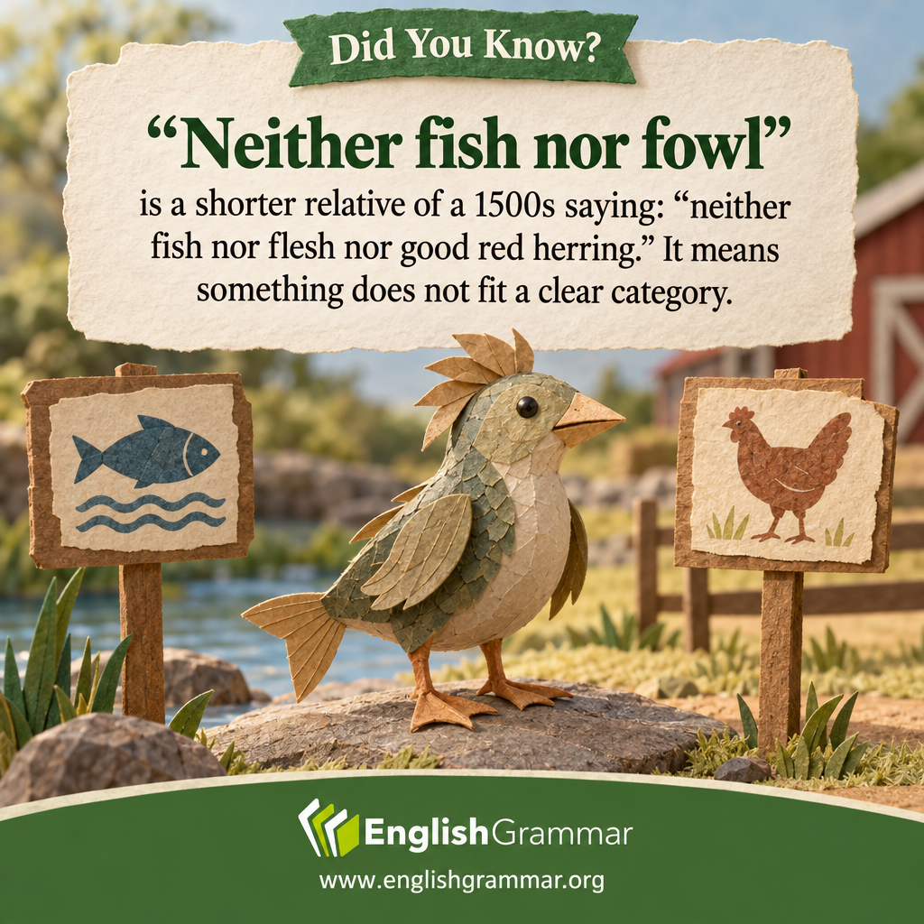 The origin of "neither fish nor fowl"